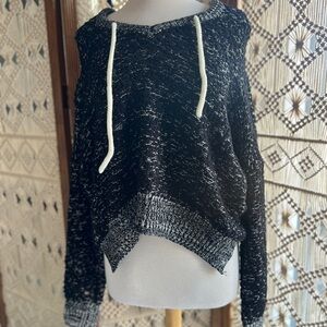 POL Slouchy Gray and Black Chenille Hoodie
